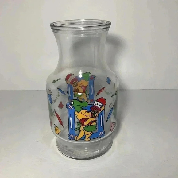 Vintage DISNEY Winnie the Pooh Glass Container - Picture 1 of 4